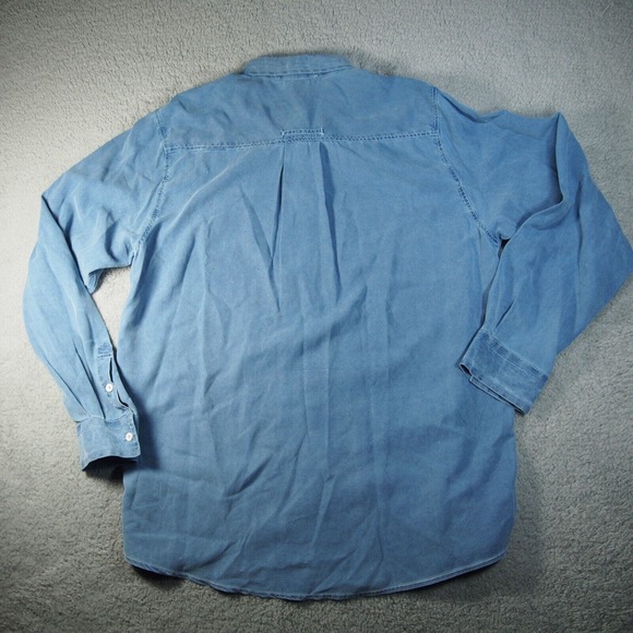 Tulliano Shirt Mens XL Button Up 100% Silk Cutaway Collar Blue Casual‎ Adult - Picture 3 of 10